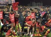 El cuadro oriental celebró al final el encuentro contra Barcelona