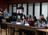 Diligencia. Procesados por posible cohecho en el caso Las Torres acudieron a la sala de audiencias de la Corte.