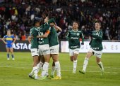 Las jugadoras de Palmeiras festejan tras el tercer gol en la final ante Boca Júniors.