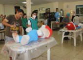 Destrezas. La elaboración de los monigotes ahí inició en julio pasado.