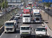 Grupos de camioneros chilenos participan en una protesta, en una fotografía de archivo. EFE/Elvis González