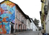 Escena. Algunas fachadas del centro de Quito se han transformado en ‘lienzos’.