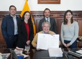 El presidente Guillermo Lasso y miembros de su gabinete.