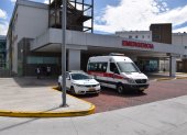 Ambato. La pareja de esposos fue trasladada a un centro médico para atenderlos por los golpes.