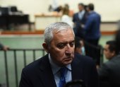 Otto Pérez Molina , cuando iba a la audiencia en el Tribunal
