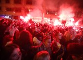 Los hinchas festejaron la clasificación de Croacia a las semifinales de la Copa del Mundo.