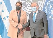 La presidenta de Honduras, Xiomara Castro, y el Secretario General de la ONU, António Guterres.