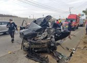 El accidente se produjo en la avenida Gustavo Noboa Bejarano, norte de la ciudad.
