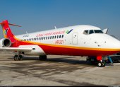 Transporte.- El avión ARJ21 elaborado por China.