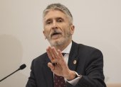 El ministro español del Interior, Fernando Grande-Marlaska, durante la comparecencia de prensa