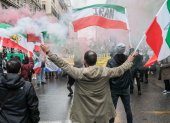 Manifestaciones en Roma contra el régimen iraní.