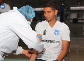 José Francisco Cevallos, volante azul, durante los chequeos médicos en Emelec.