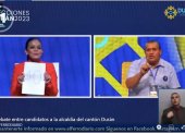 Una de las imágenes que dejó el debate de los candidatos a la Alcaldía de Durán.