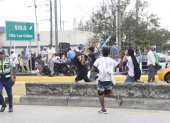 Incidente. Hubo enfrentamientos entre simpatizantes del PSC y de la Revolución Ciudadana.