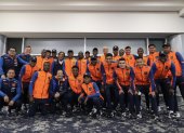 La selección ecuatoriana sub-20 antes de su viaje a Colombia.
