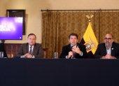 Los ministro del Interior, Juan Zapata; de Gobierno, Francisco Jiménez; y el secretario de la Administración, Iván Correa, dieron ayer la cara.