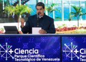 El presidnete de Venezuela, Niucolás Mduro en la inaurgureación de parque tecnologico ene l estado de Miranda.