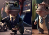 Las figuras de dinosaurios disfrazados de diferentes profesionales han tomado auge.