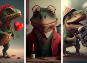 Dino San Valentín, Dino "El Profesor" de la Casa de Papel, y Dino Periodista.