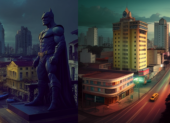 Guayaquil como Gotham City según Midjourney, la IA de las dino-profesiones.
