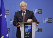 El Alto Representante de la UE para Asuntos Exteriores y Política de Seguridad, Josep Borrell, asiste a una rueda de prensa tras una reunión en la sede de la Alianza en Bruselas, Bélgica.