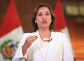 Intervención. La presidenta de Perú, Dina Boluarte, en un acto público.
