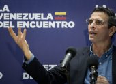 El líder opositor venezolano Henrique Capriles durante una rueda de prensa
