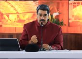 El presidente de Venezuela, Nicolás Maduro, mientras se reúne con la dirección del Partido Socialista Unido de Venezuela (Psuv), el 20 de marzo de 2023