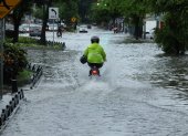 Sector de la Alborada, norte de Guayaquil, completamente inundado.