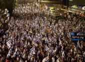 Israel. Cientos de miles de manifestantes marcharon este domingo por la noche en Tel Aviv en contra de la reforma judicial.