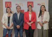 Diana Muñoz, consultora de Operaciones; Hugo López, gerente de Business IT; Cecilia Avilés, gerente de Marketing; y Paola Caicedo, gerente de Comunicación.