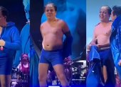 Cristian Castro durante su intervención en el escenario del Gran Rex en Buenos Aires.