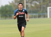 El jugador del Napoli volvió a entrenar con normalidad.