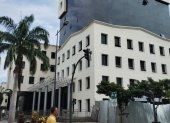 Obra. El Palacio de Justicia de Portoviejo está inconcluso. El edificio debía estar listo en noviembre pasado.