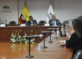 Cita. La reunión de las autoridades se realizó en el quinto piso de la Corte Nacional.
