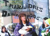 Plantón.- Una de las marchas de los trabajadores argentinos.