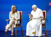 El papa Francisco y la primera ministra italiana, Giorgia Meloni.