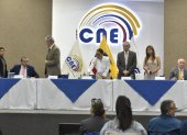 Tras la decisión, los vocales de la CNE y jueces del Tribunal Contencioso Electoral se reunieron.