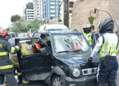 Uno de los accidentes se reportó en el norte de Quito, en la avenida Amazonas.