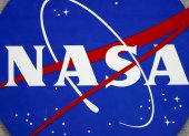 Vista del logo de la NASA, en una fotografía de archivo.