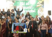 Actividad. Alumnos, organizadores y representantes de Yasunidos, en un acto en la Universidad de Guayaquil.