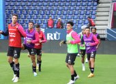 Los jugadores de Independiente del Valle están listos para el duelo copero.