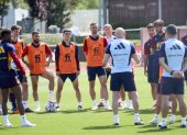 LAS ROZAS (MADRID), 12/06/2023.- Los jugadores de la selección española de fútbol durante el entrenamiento preparatorio para la fase final de la Liga de Naciones, este lunes en la Ciudad del Fútbol de Las Rozas. EFE/RFEF SOLO USO EDITORIAL, SOLO DISPONIBLE PARA ILUSTRAR LA NOTICIA QUE ACOMPAÑA (CRÉDITO OBLIGATORIO)