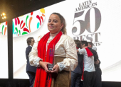 La ecuatoriana Pia Salazar durante los "World"s 50 Best Restaurants" en 2022.