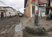 Sector. Contra este poste chocó la furgoneta en Mucho Lote 1.