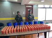 Explosivos. En Tulcán se decomisaron 159 tacos de pentolita cilíndrica.