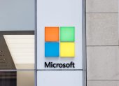 Fotografía de archivo del logo de Microsoft.