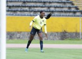 Milagro Barahona y su festejo tras marcar el gol del triunfo de la Tricolor.