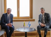 El presidente argentino, Alberto Fernández, y su par ecuatoriano, Guillermo Lasso.