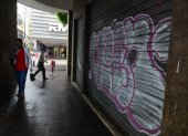Centro. El edificio Fénix fue otro punto vandalizado. También fue intervenido.